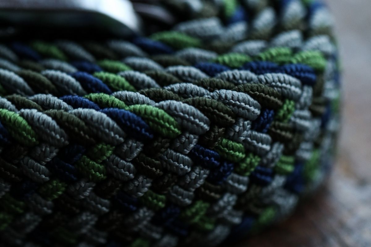 Greens, grey and navy elasticated belt by Swole Panda