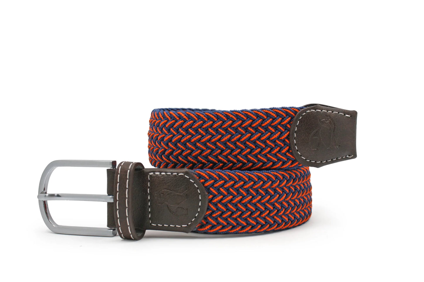 Orange and navy fine weave belt by Swole Panda