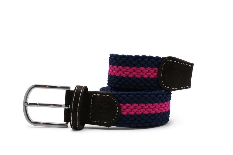 Blue with pink stripe elasticated belt by Swole Panda