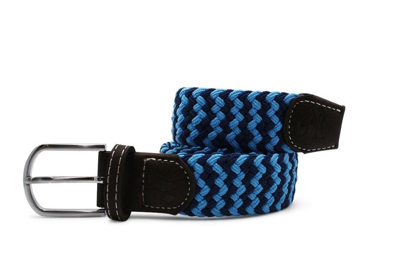 Navy and blue zigzag elasticated belt by Swole Panda