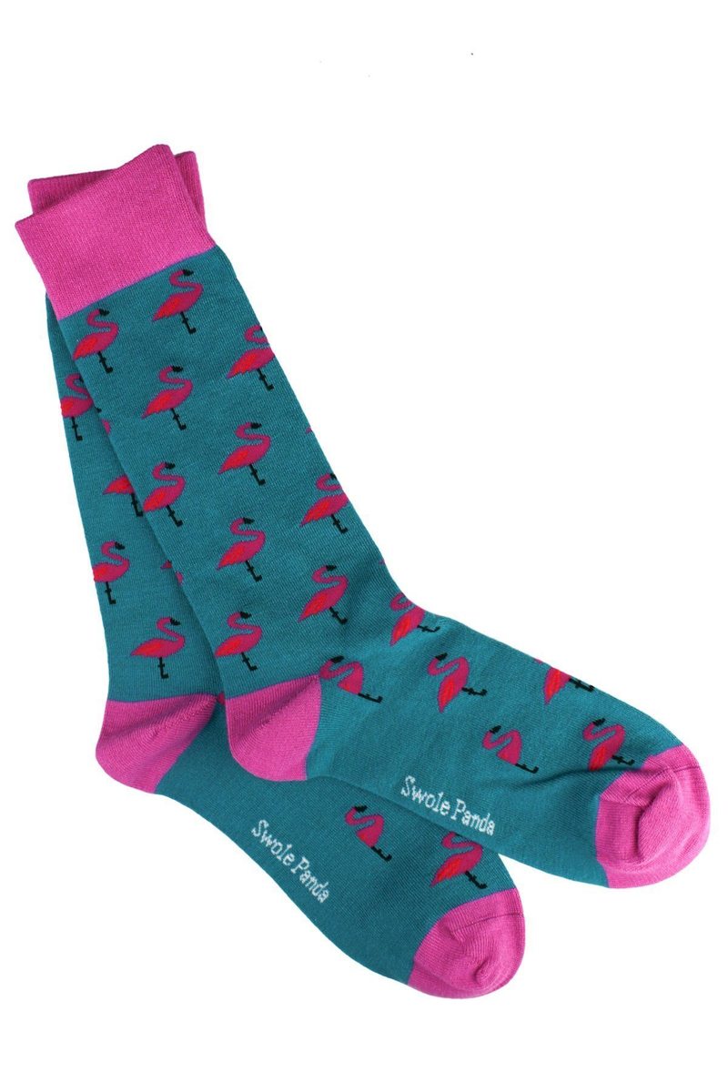 Flamingo bamboo socks by Swole Panda