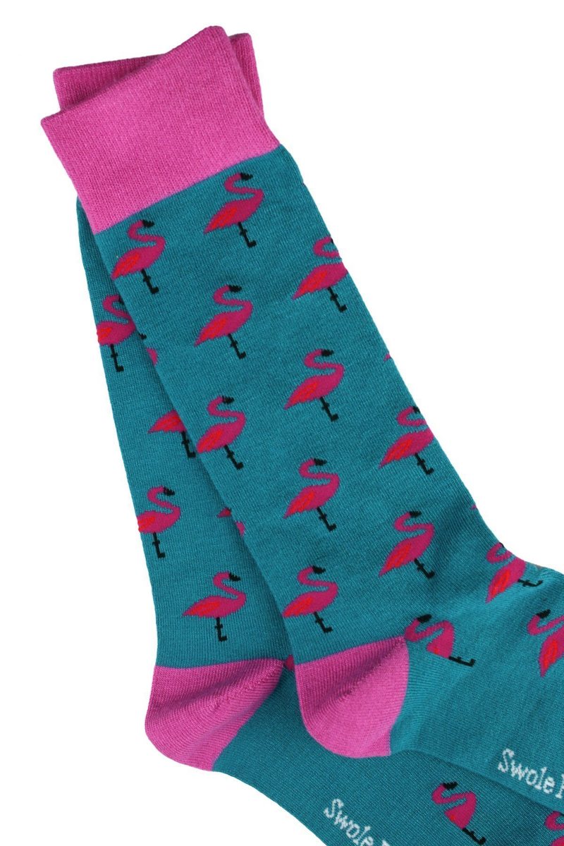 Flamingo bamboo socks by Swole Panda