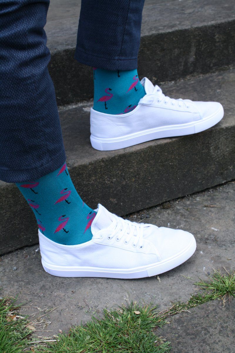 Flamingo bamboo socks by Swole Panda