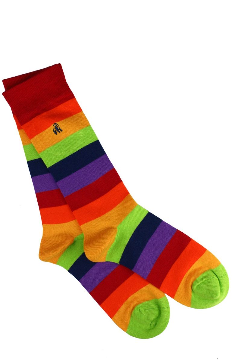 Rainbow bamboo socks by Swole Panda