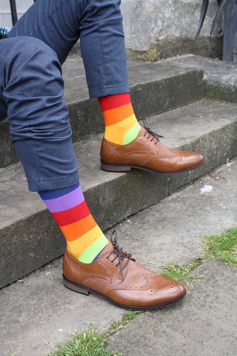 Rainbow bamboo socks by Swole Panda