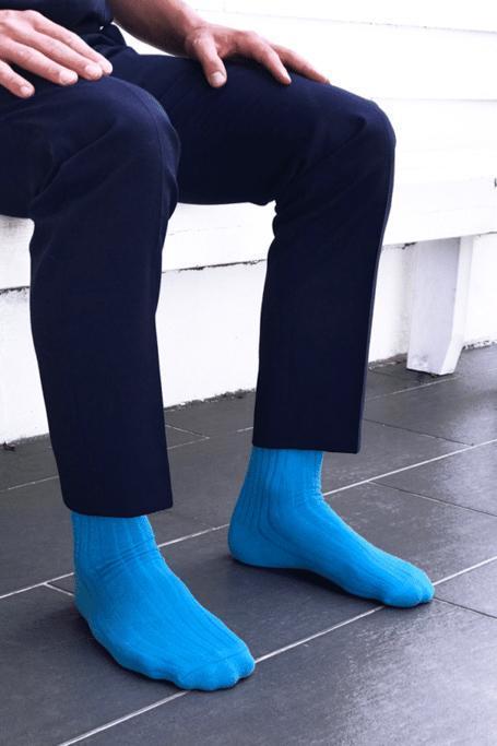 Sky Light blue bamboo socks by Swole Panda
