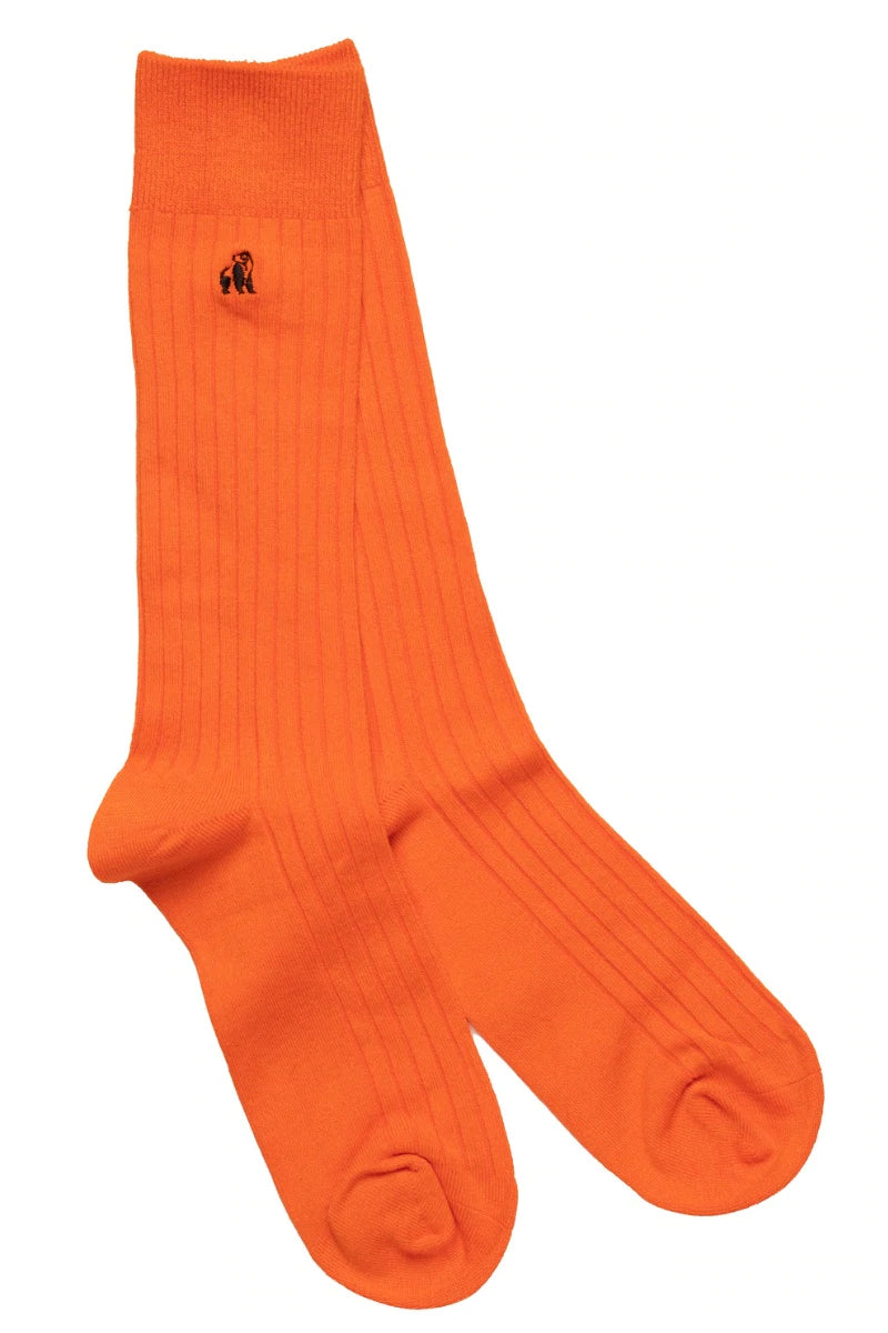 Orange bamboo socks by Swole Panda