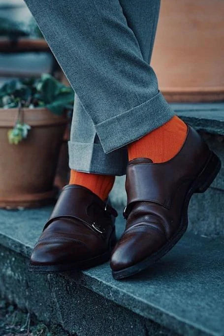 Orange bamboo socks by Swole Panda