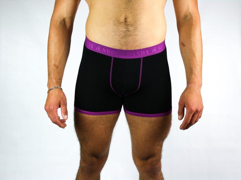 Black and purple boxers by Swole Panda