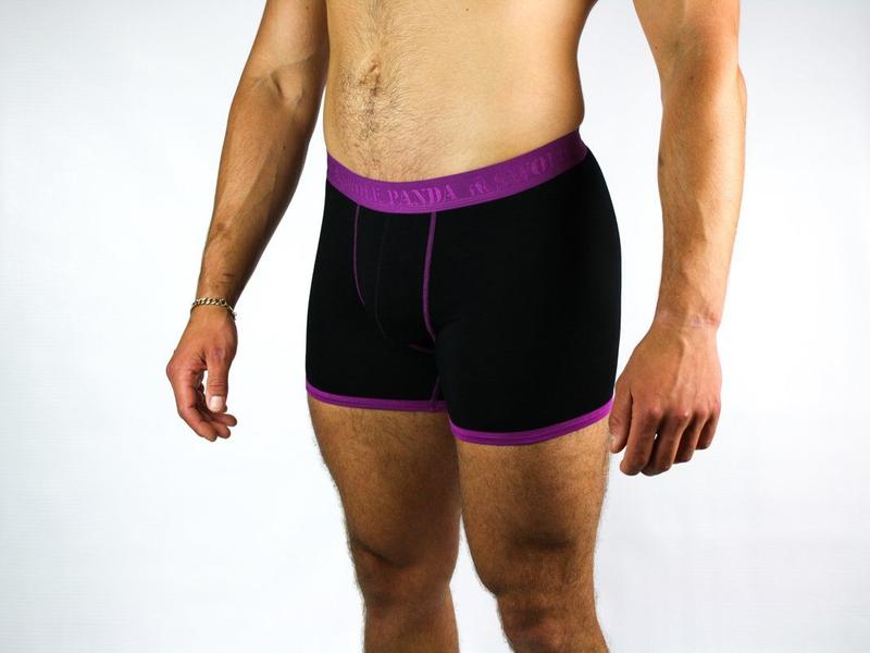 Black and purple boxers by Swole Panda